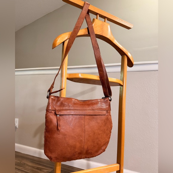 Vilenca Holland Woven Leather Crossbody Bag + Wallet Set Brown Basketweave - Picture 4 of 9